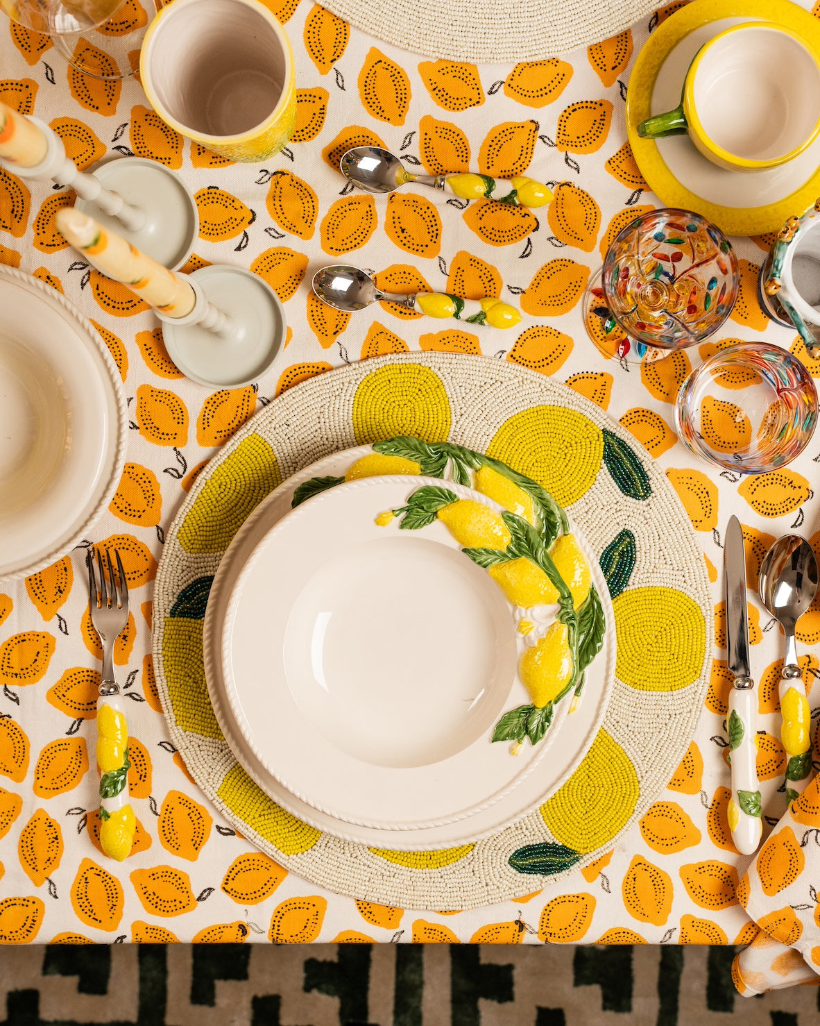 Les Ottomans Lemon Porcelain Hand Painted Soup Plate