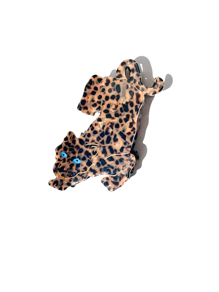 Leopard Hand Painted Claw Hair Clip