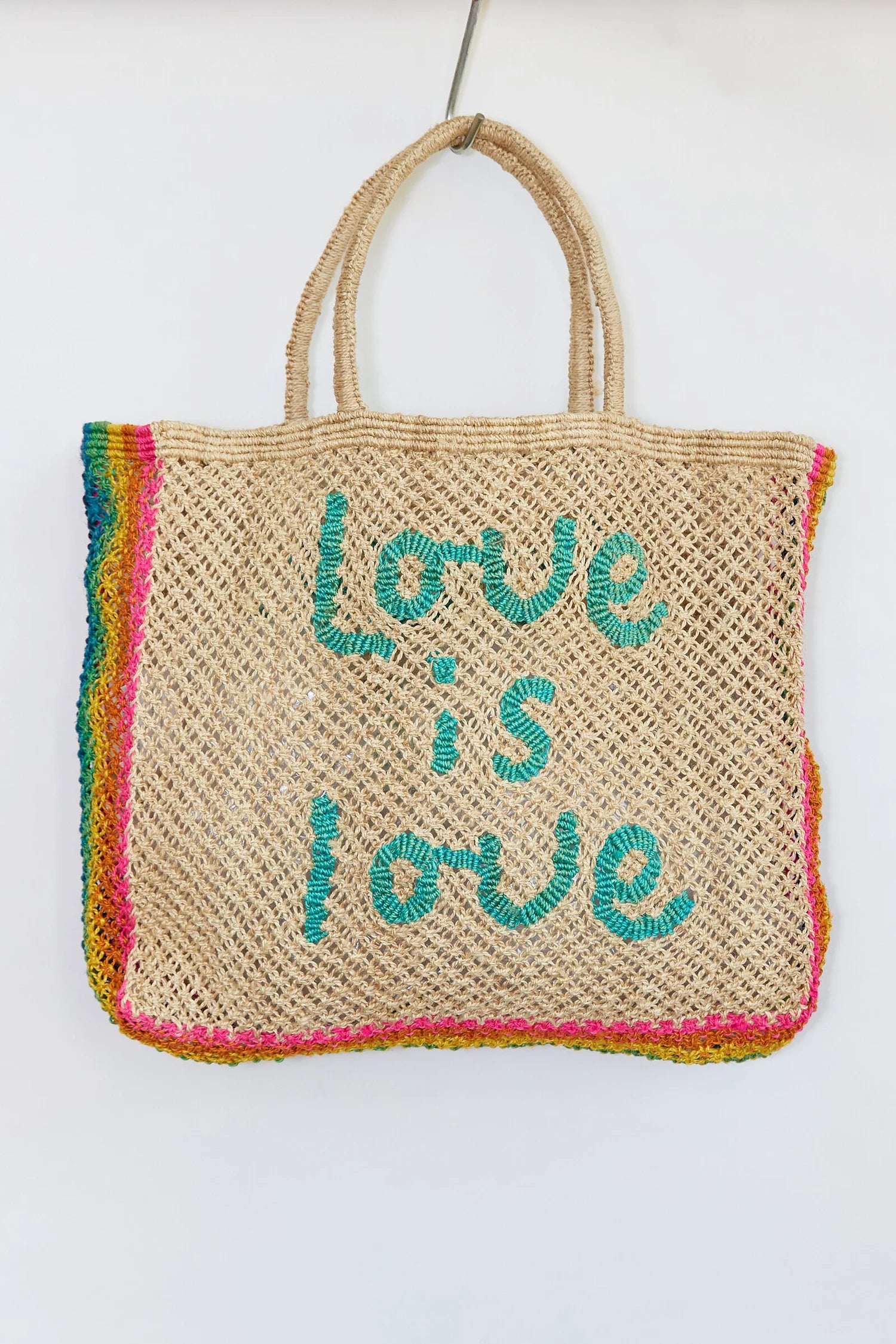 The Jackson Jute Tote Bag Small - Love is Love
