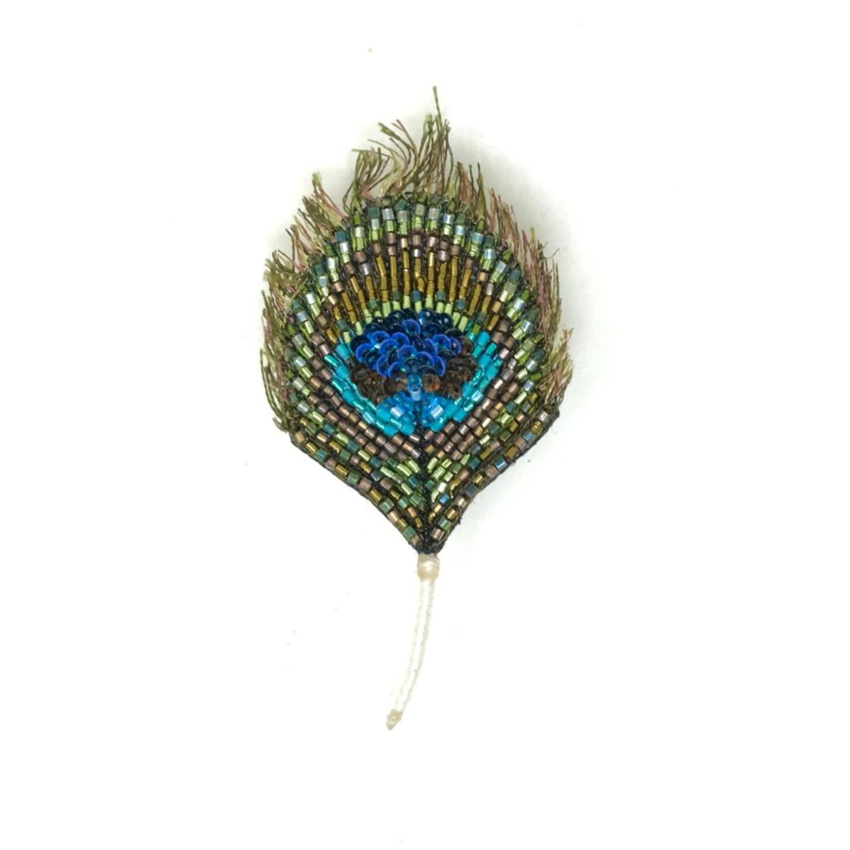 Luminous Peacock Feather Brooch Pin