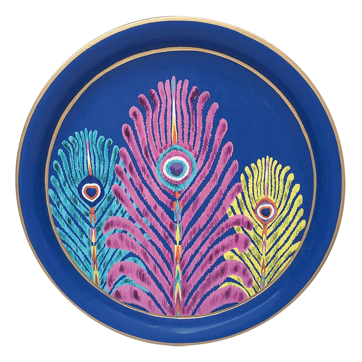 Les Ottomans x Matthew Williamson Round Iron Tray - Blue