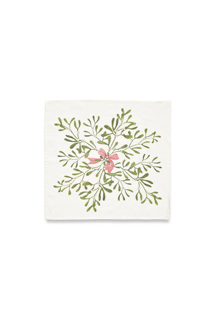 Mistletoe Kiss Linen Napkin