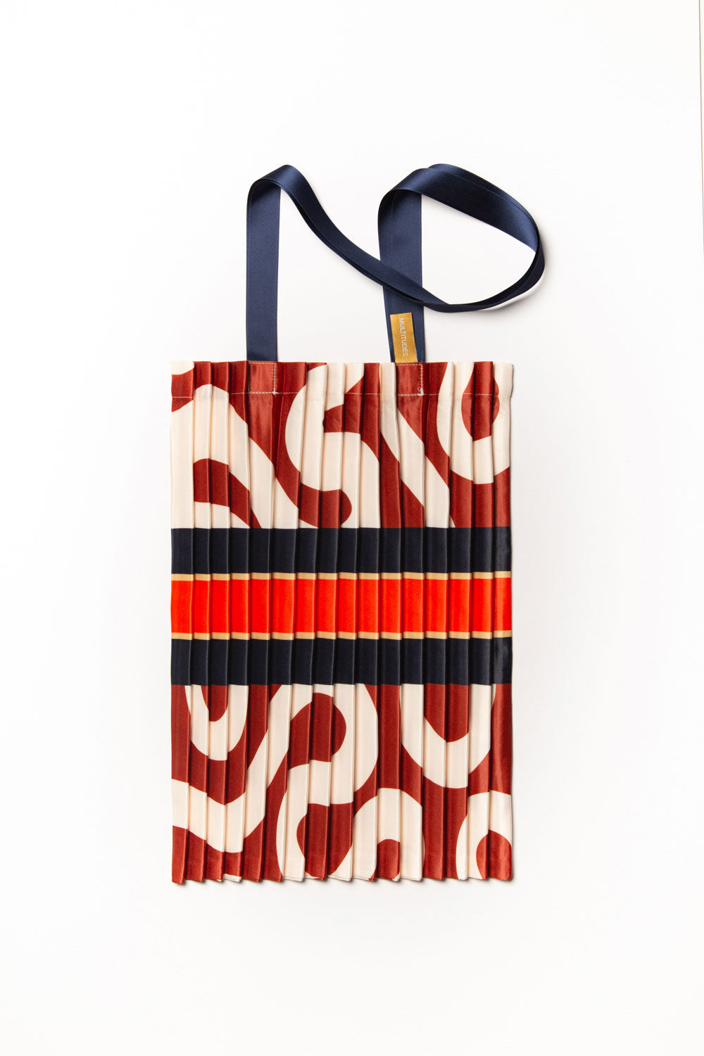 Satin Pleated Bag Conca Terracotta