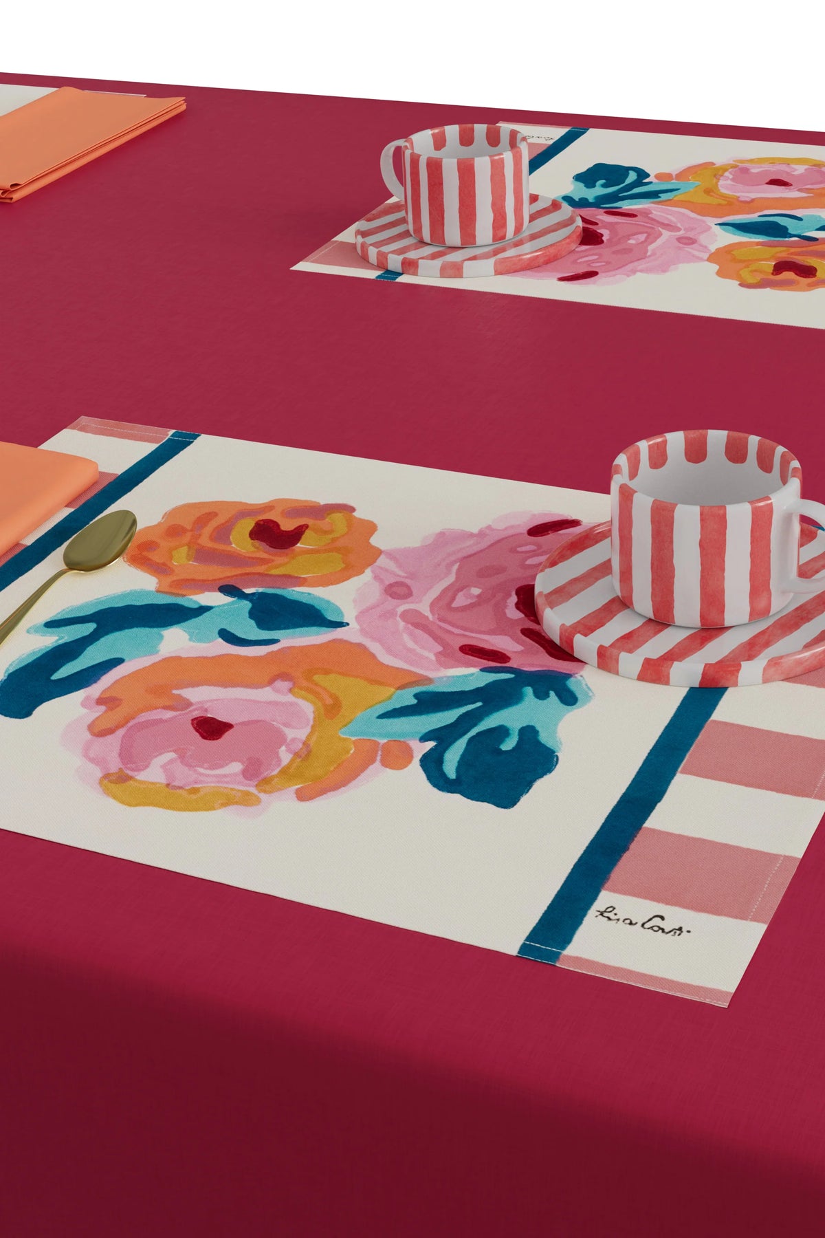 Set of 2 Fabric Placemats Nizam Pink
