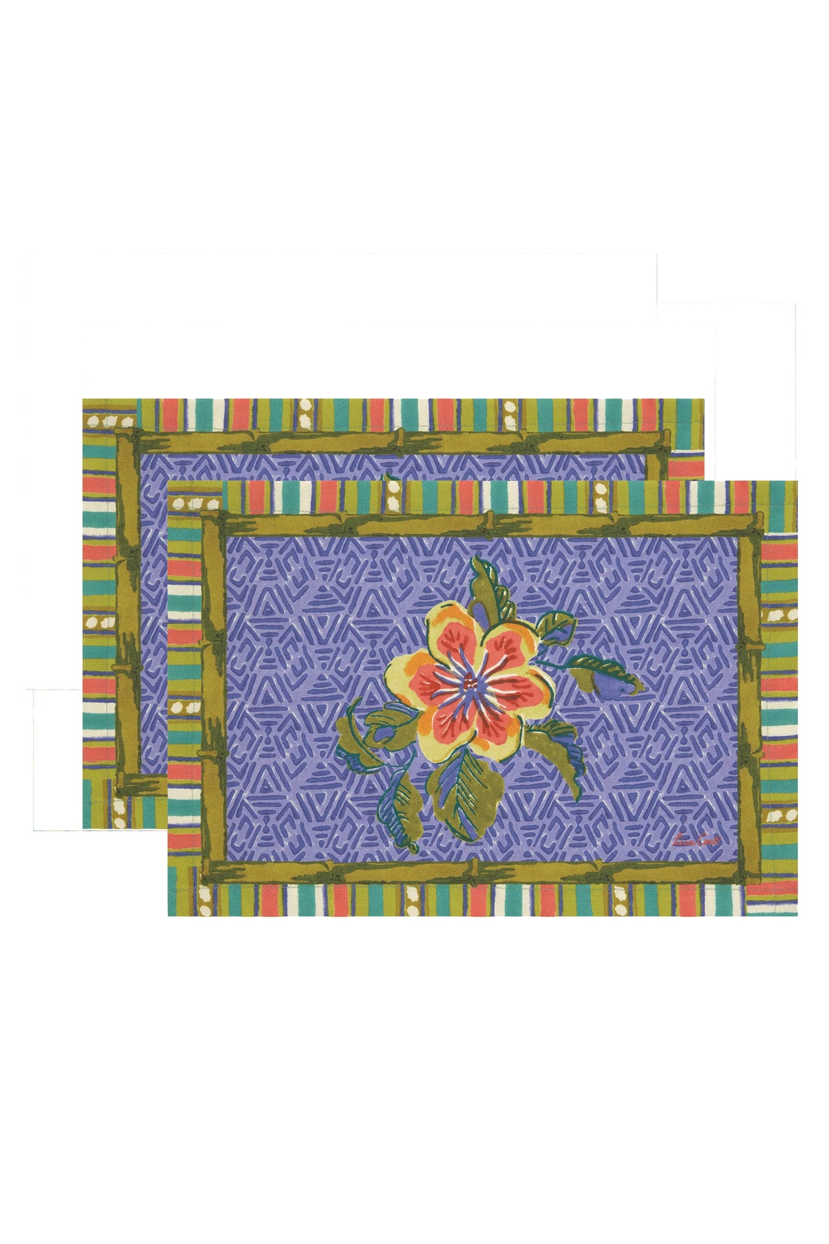 Set of 2 Fabric Placemats Oriental Garden