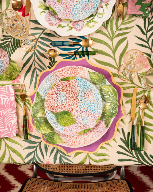 Les Ottomans Ortensia Hand Painted Porcelain Dinner Plate