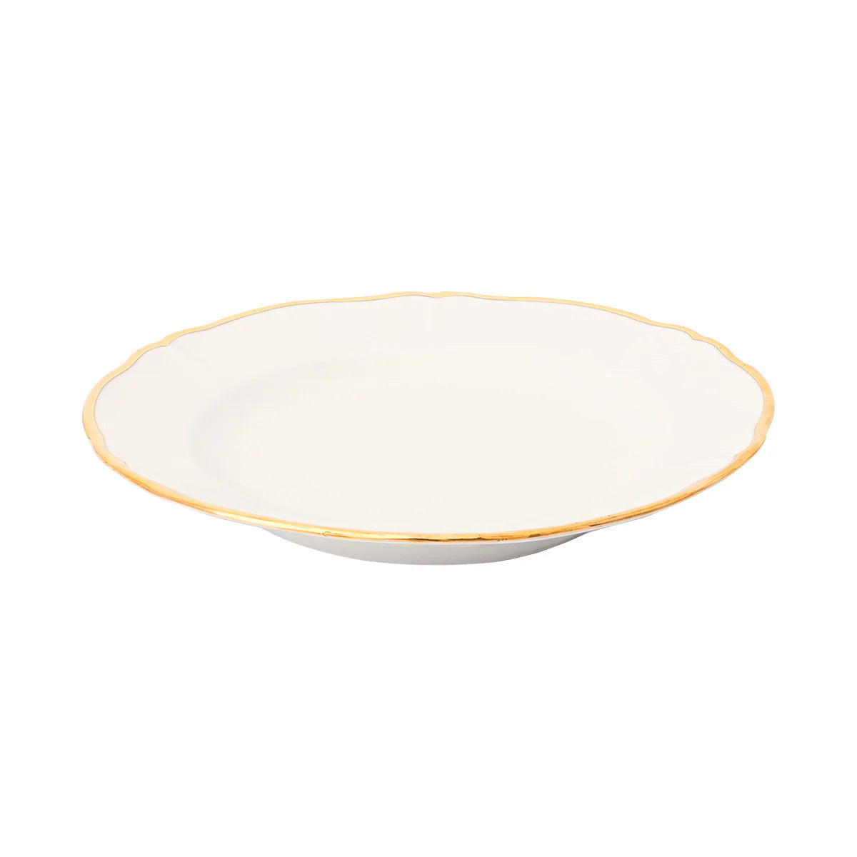 Bitossi Home Ivory with Golden Rim Dessert Plate
