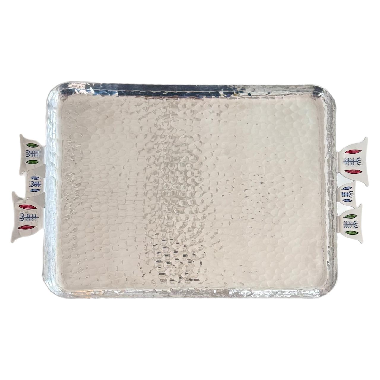 Tray.Aluminium with Chaffee Handles - Silver