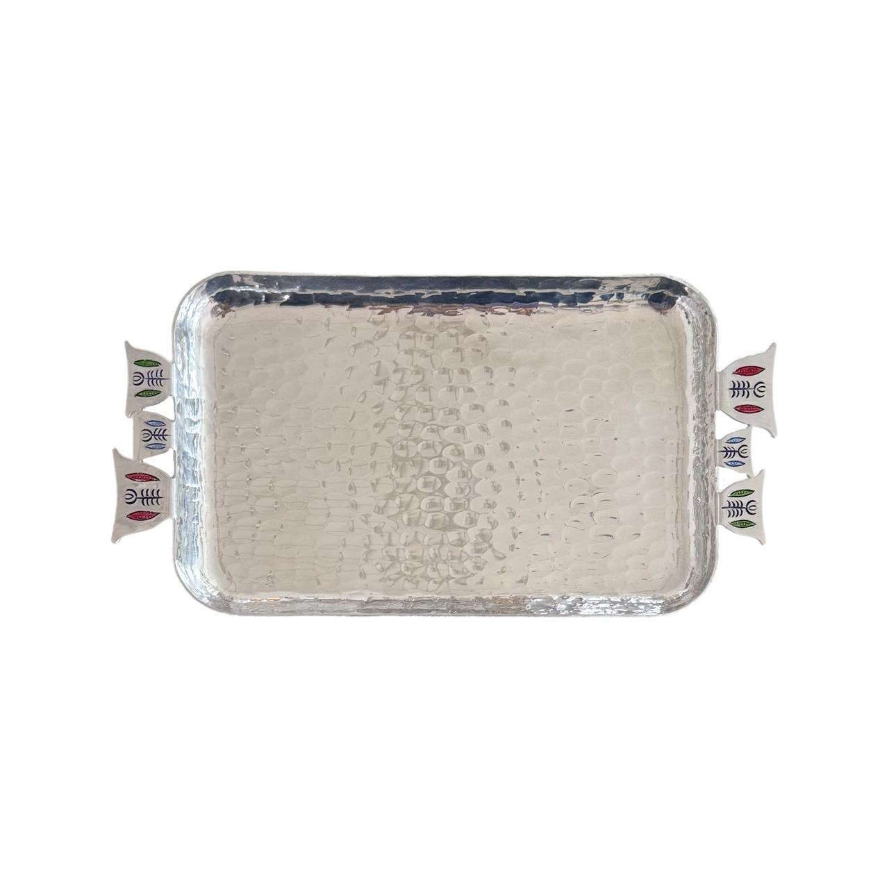 Tray.Aluminium with Chaffee Handles - Silver