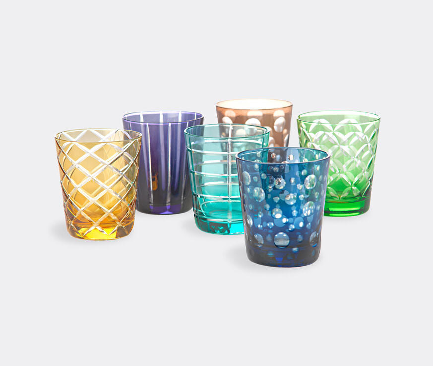 Pols Potten Multicolored Cutting Glasses - Set of six