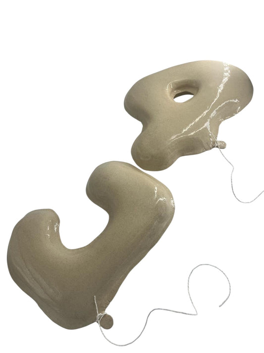 Wall Hanging Hob Calligraphy Ceramic - Off White