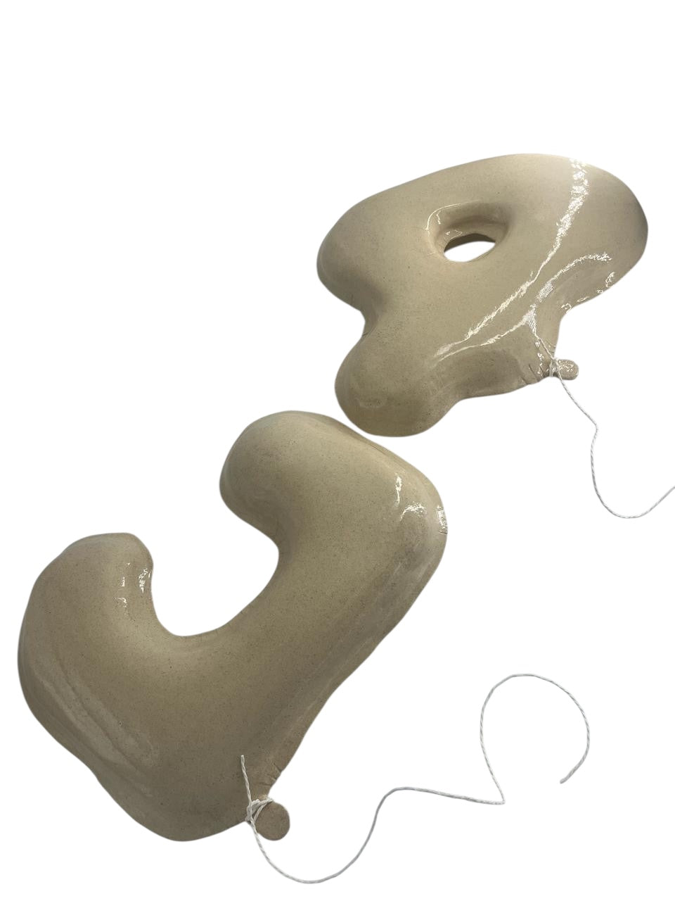 Wall Hanging Hob Calligraphy Ceramic - Off White