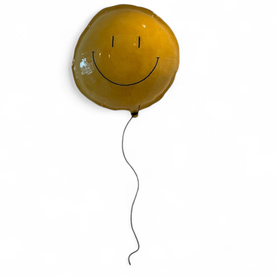 Wall Hanging Smiley Balloon Dark Yellow - Big