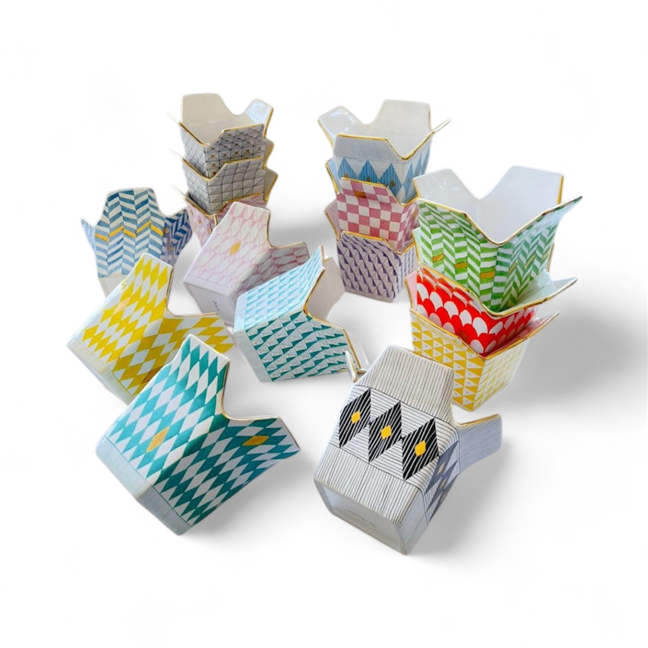 Pop Corn Hand Painted Porcelain Open Box