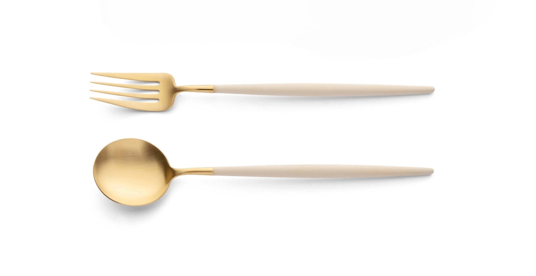 Goa Cutlery Serving Fork & Spoon - Gold