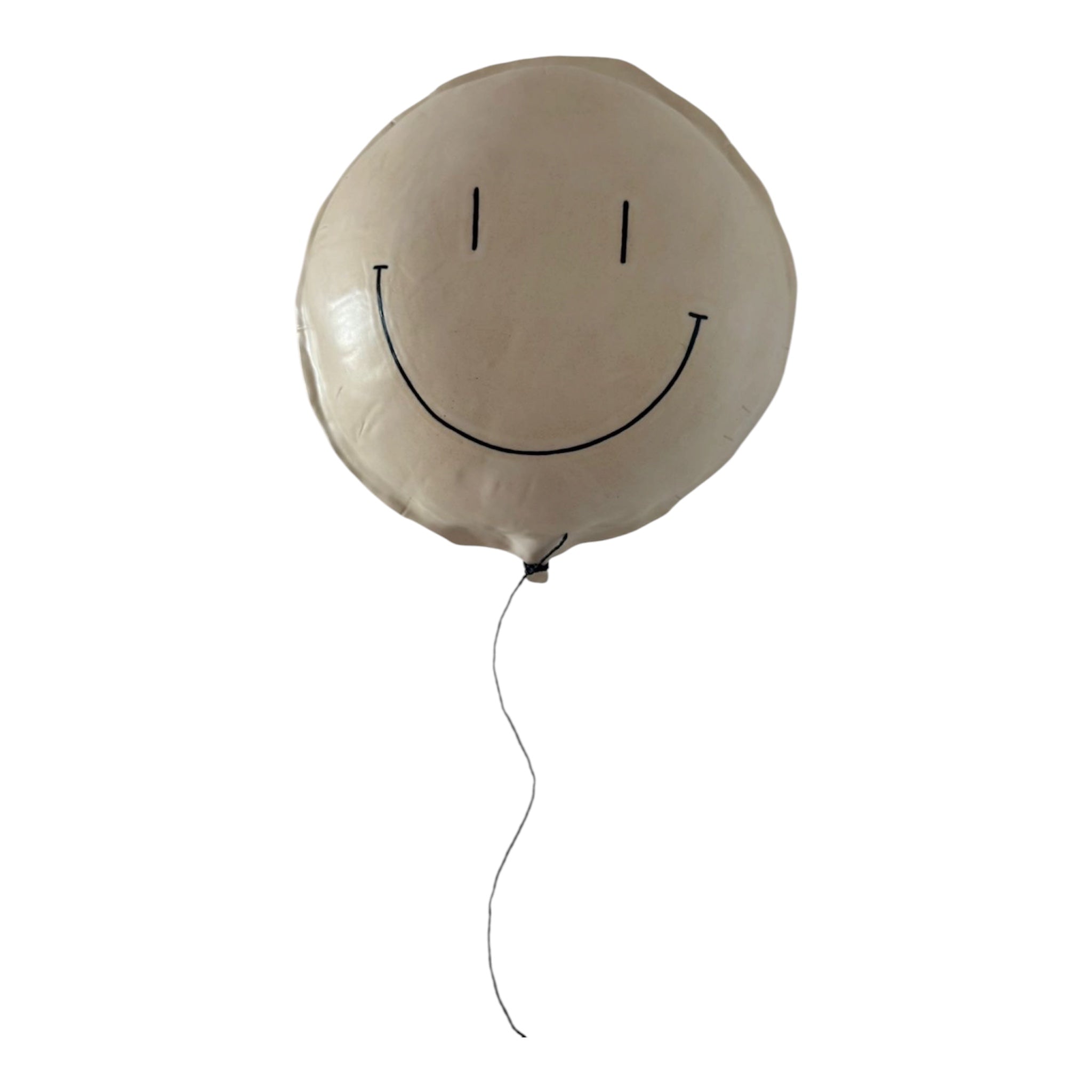 Wall Hanging Smiley Balloon White Matte - Big