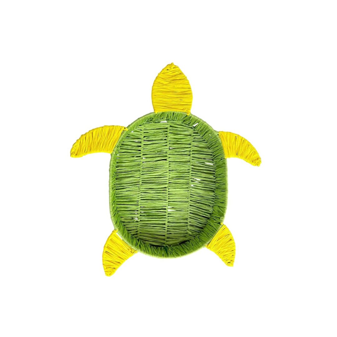 Natural Raffia Basket - Turtle