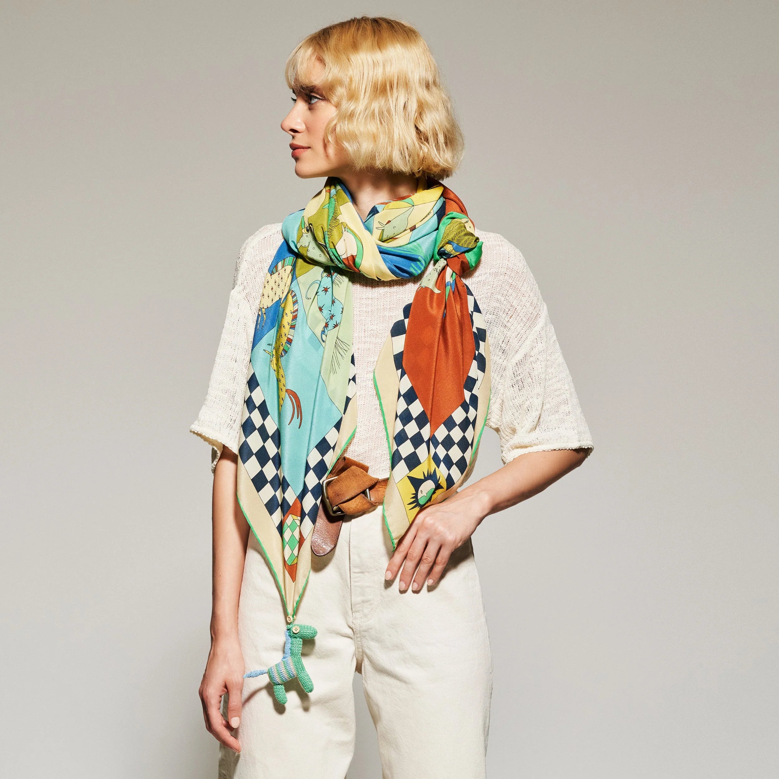 Equine Harmony Silk Scarf - 137x137 cm