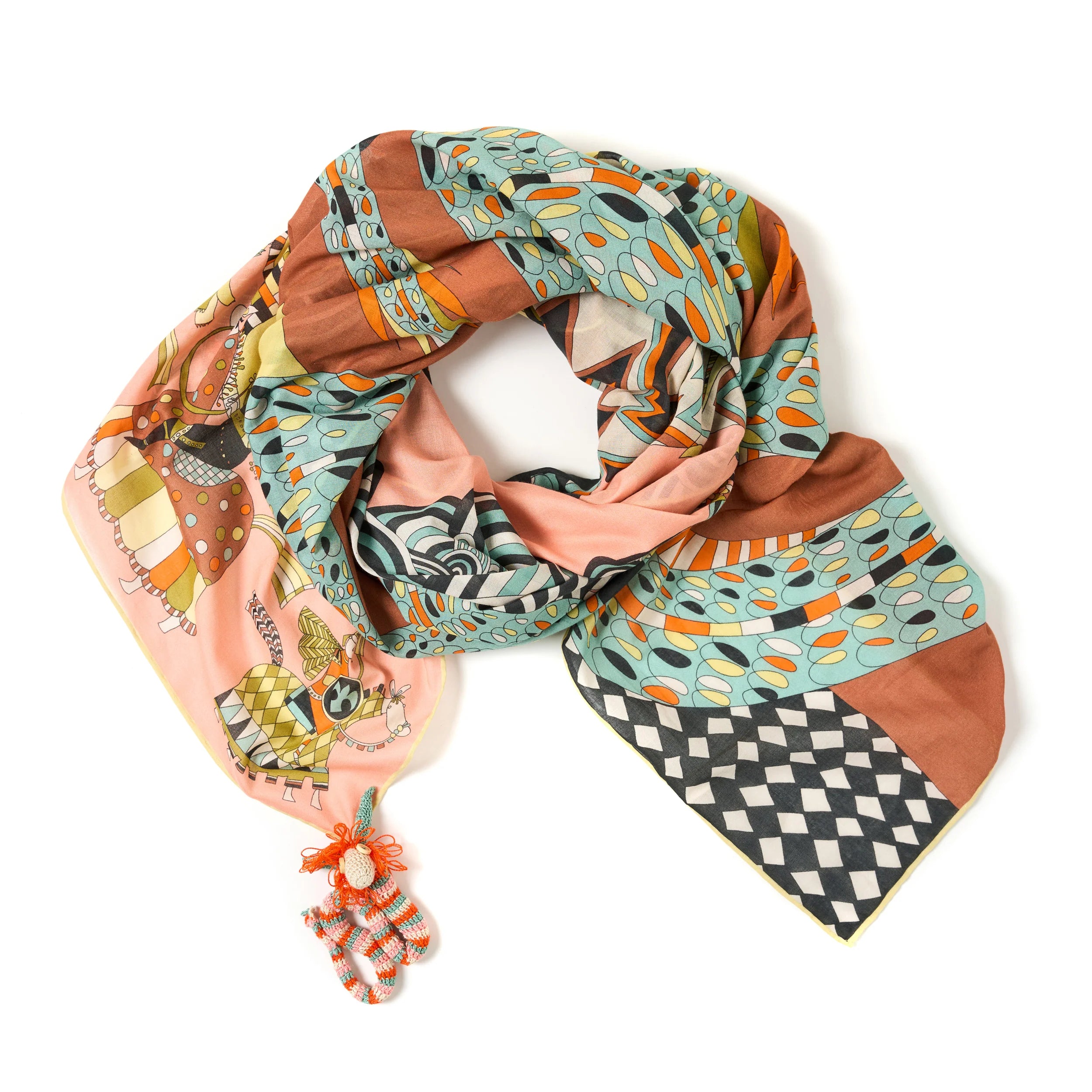 The Dragon Speaks Cotton Scarf - 137x137 cm