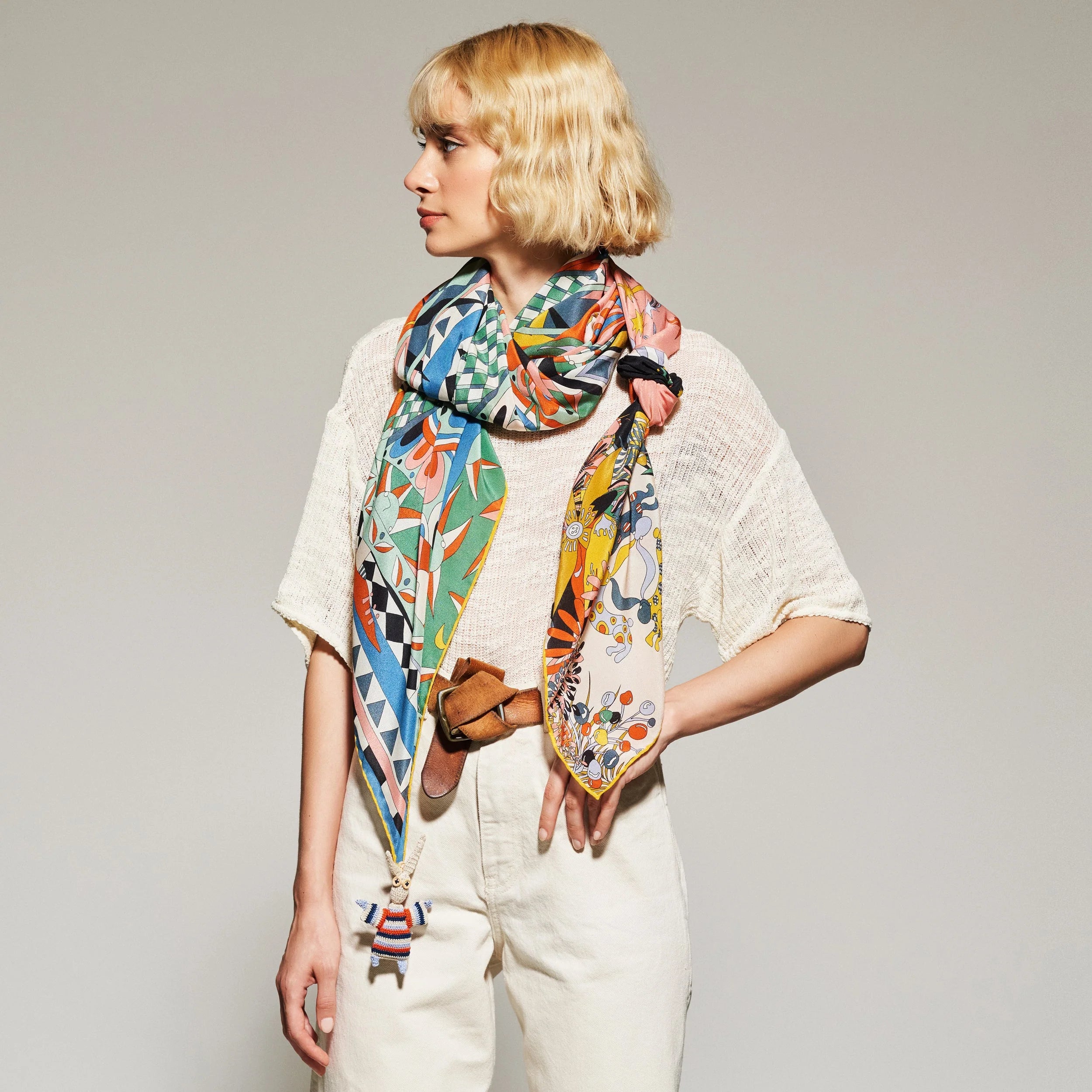 Seeking Hermit Silk Scarf - 137x137 cm