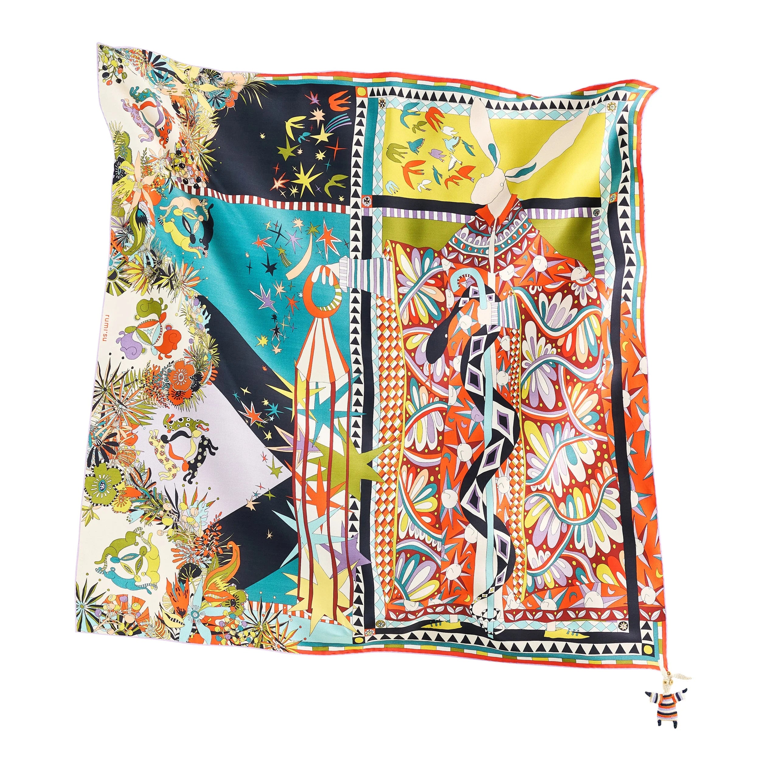 Seeking Hermit Silk Scarf - 105x105 cm