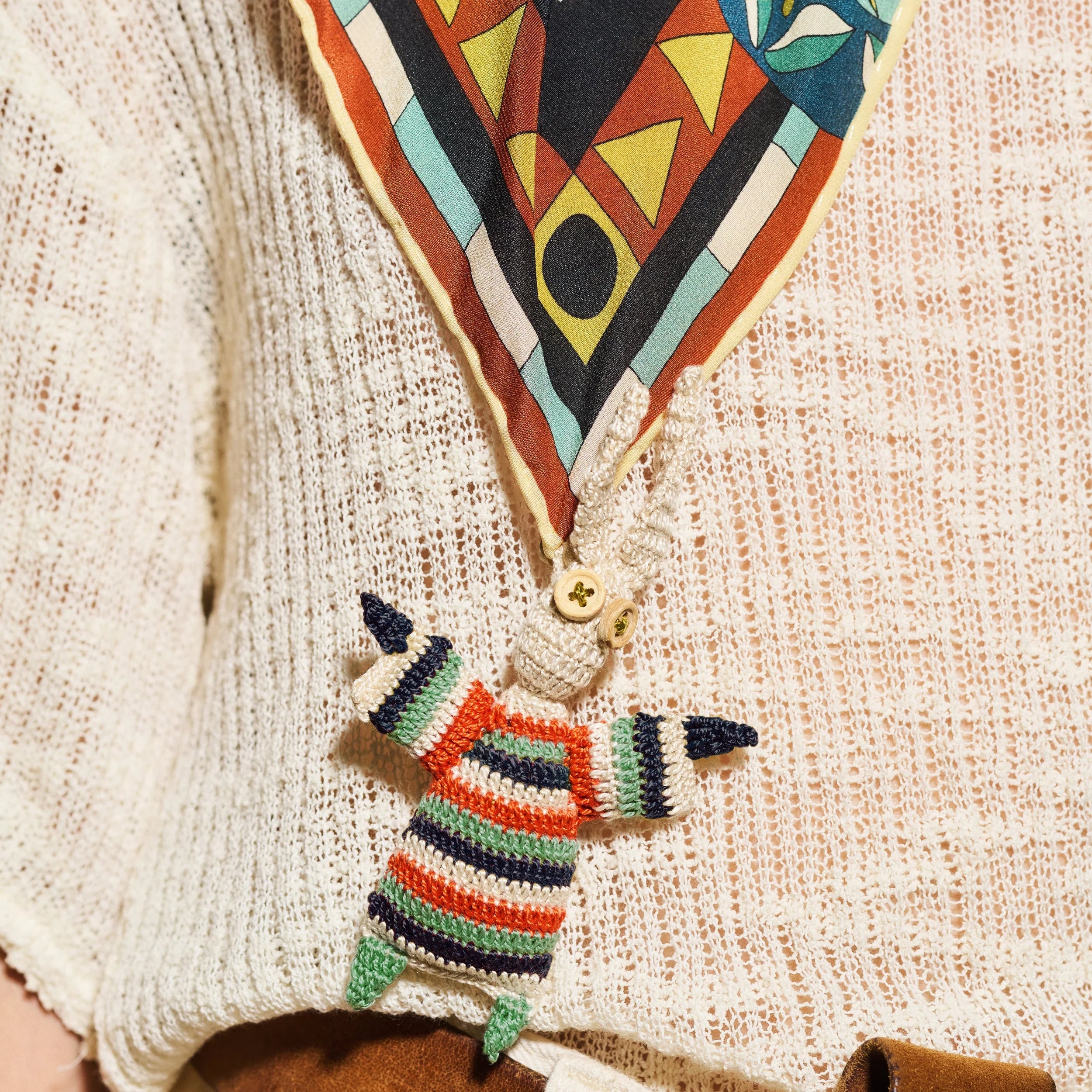 Seeking Hermit Silk Scarf Baby Blue - 105x105 cm