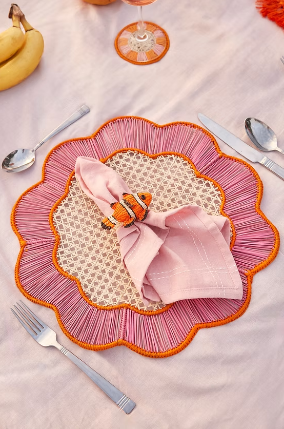 Breezy Placemat - Pink & Orange