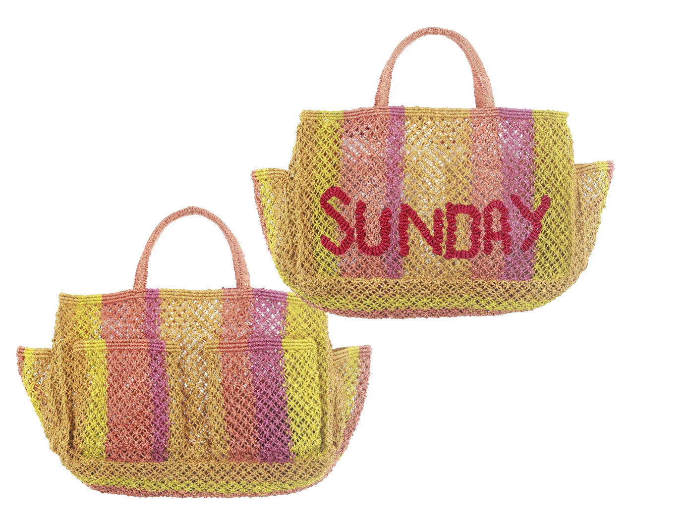 The Jackson Jute Tote Bag Henry - Sunday Rasberry