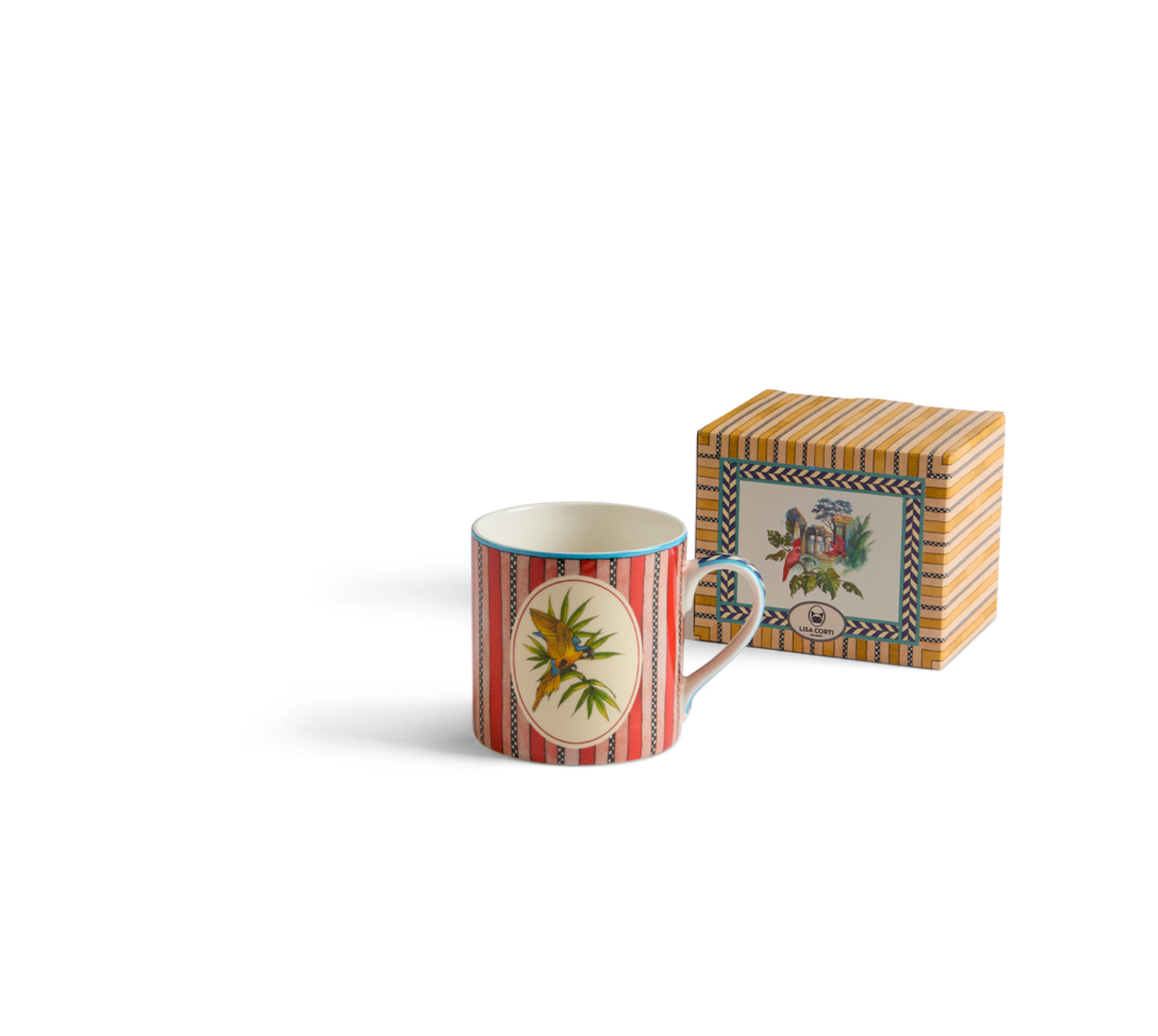 Jungle Parrot Porcelain Mug - Red