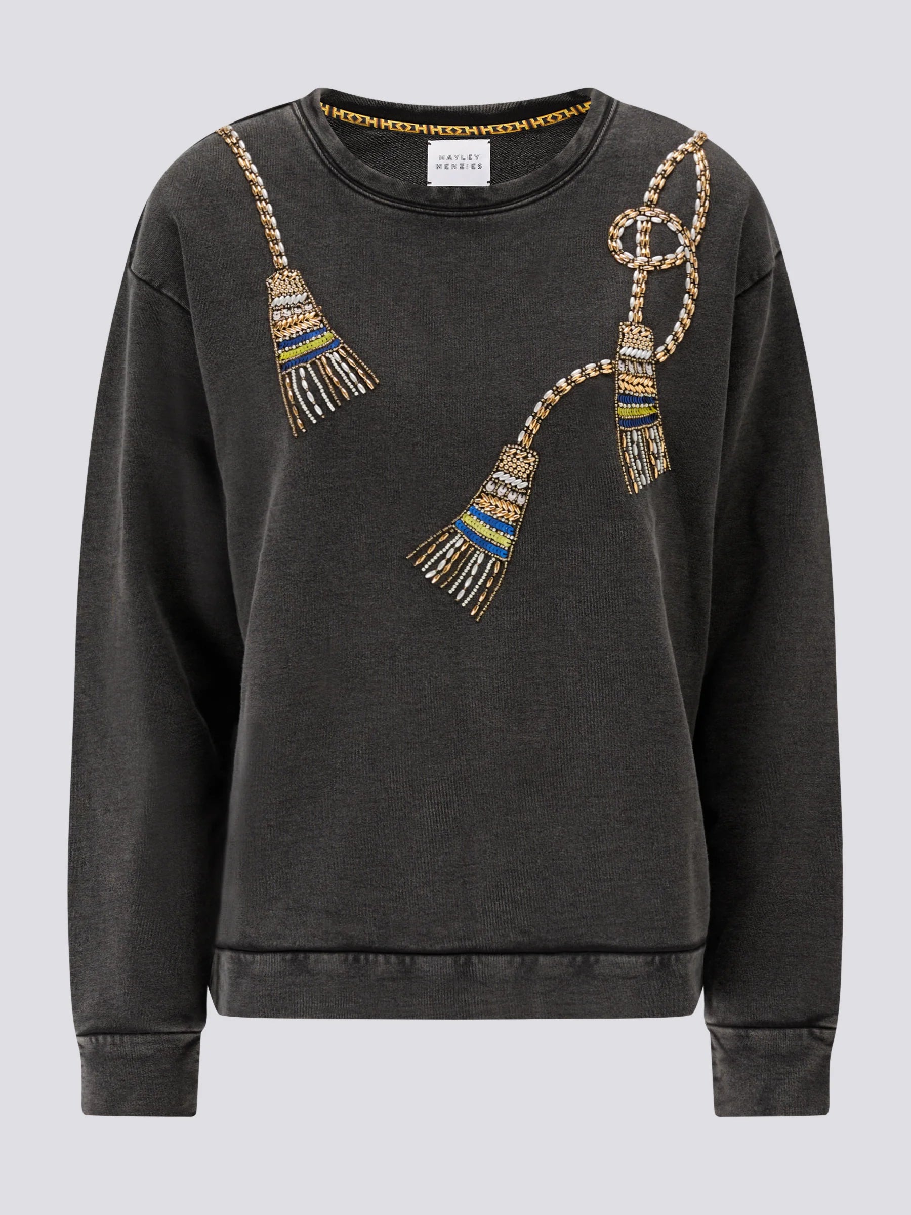 Hayley Menzies Tassel Beaded Sweatshirt