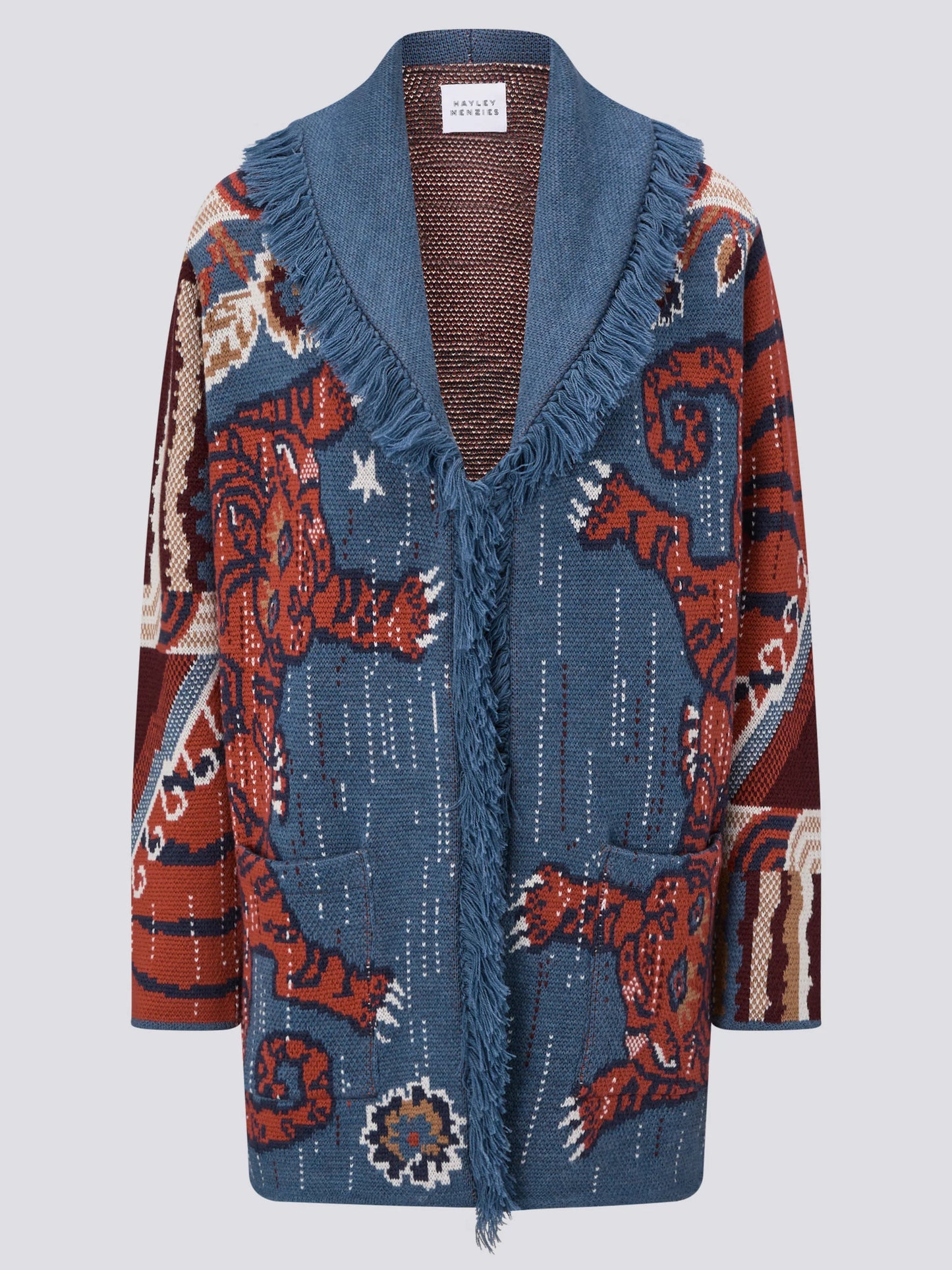 Hayley Menzies Tibetan Tiger Merino Jacquard Short Cardigan