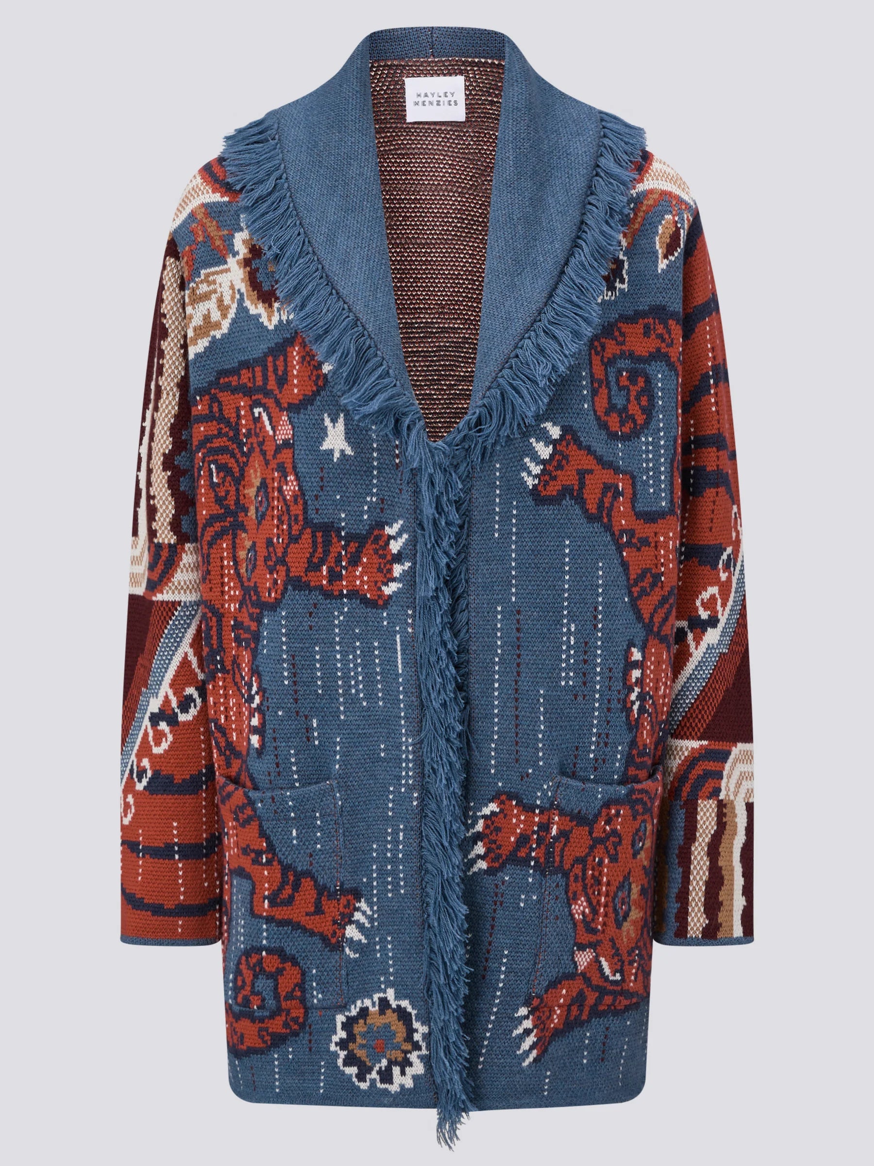 Hayley Menzies Tibetan Tiger Merino Jacquard Short Cardigan