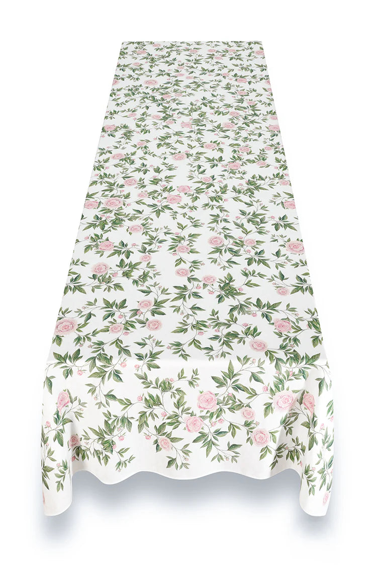 Trailing Peony Linen Tablecloth