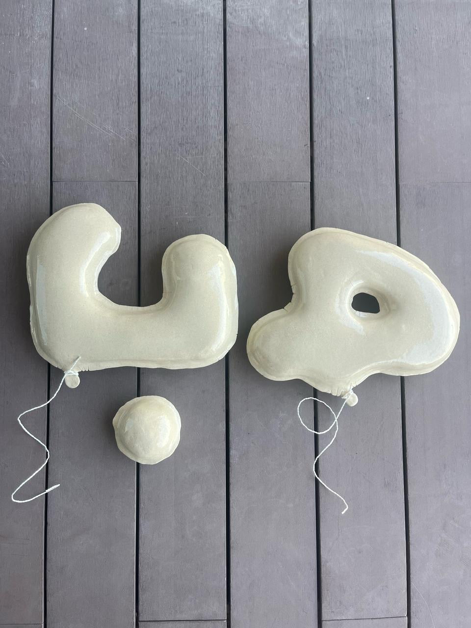 Wall Hanging Hob Calligraphy Ceramic - Off White