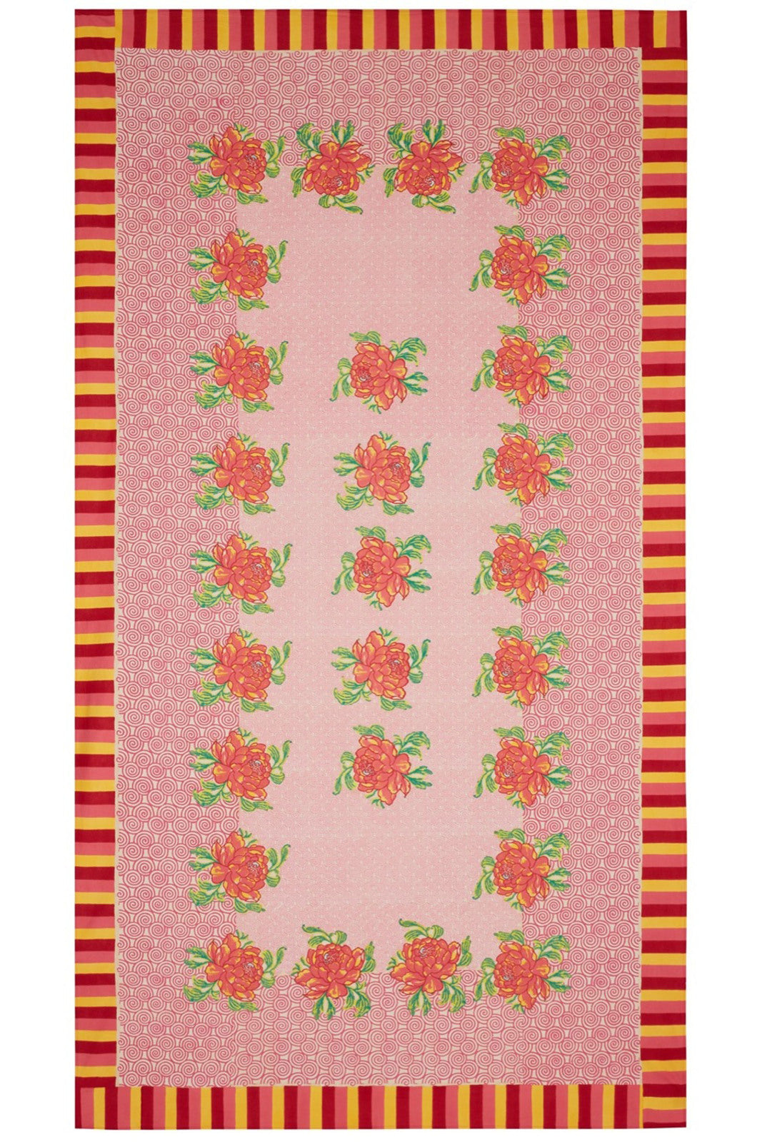 Camelia Magenta Pink Cotton Tablecloth - 180x350