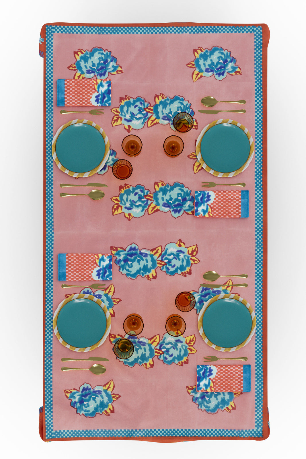 Double Peonia Cotton Tablecloth - 180x350