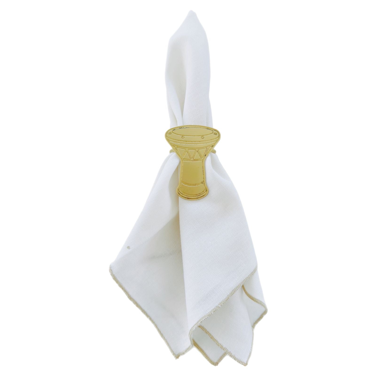 Oudak Rannan Collection Napkin Ring Holders - Gold