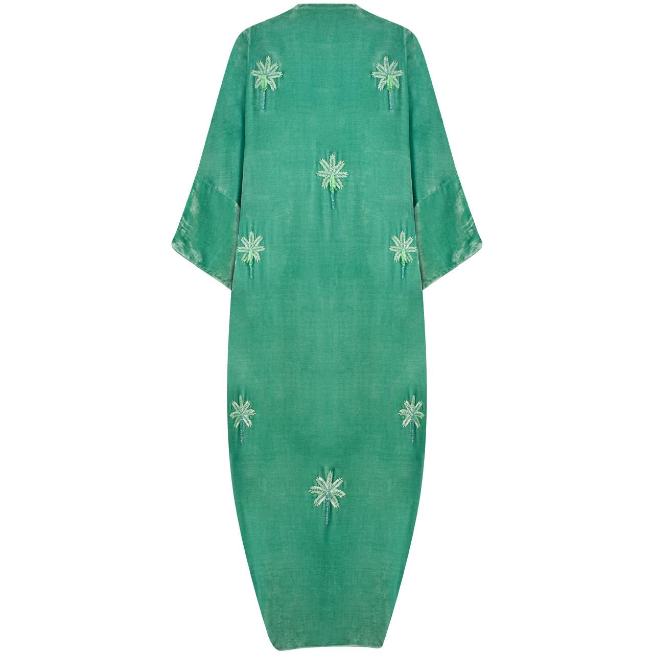 Sea Green Velvet Kimono