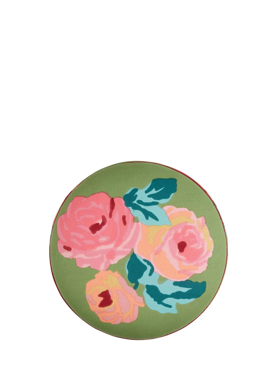 Nizam Striped Ottoman Pouf - Red & Green