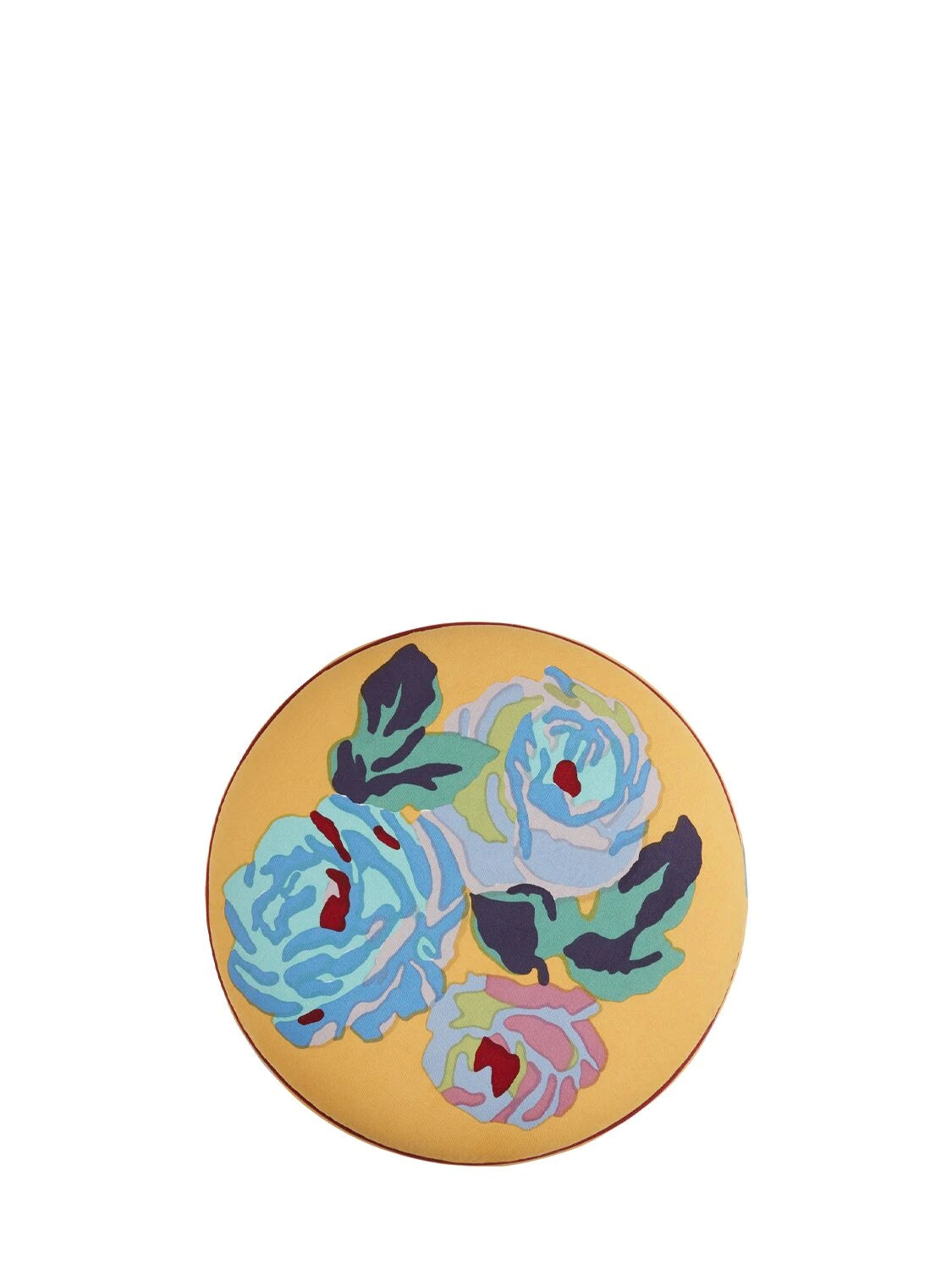 Nizam Striped Ottoman Pouf - Yellow & Blue