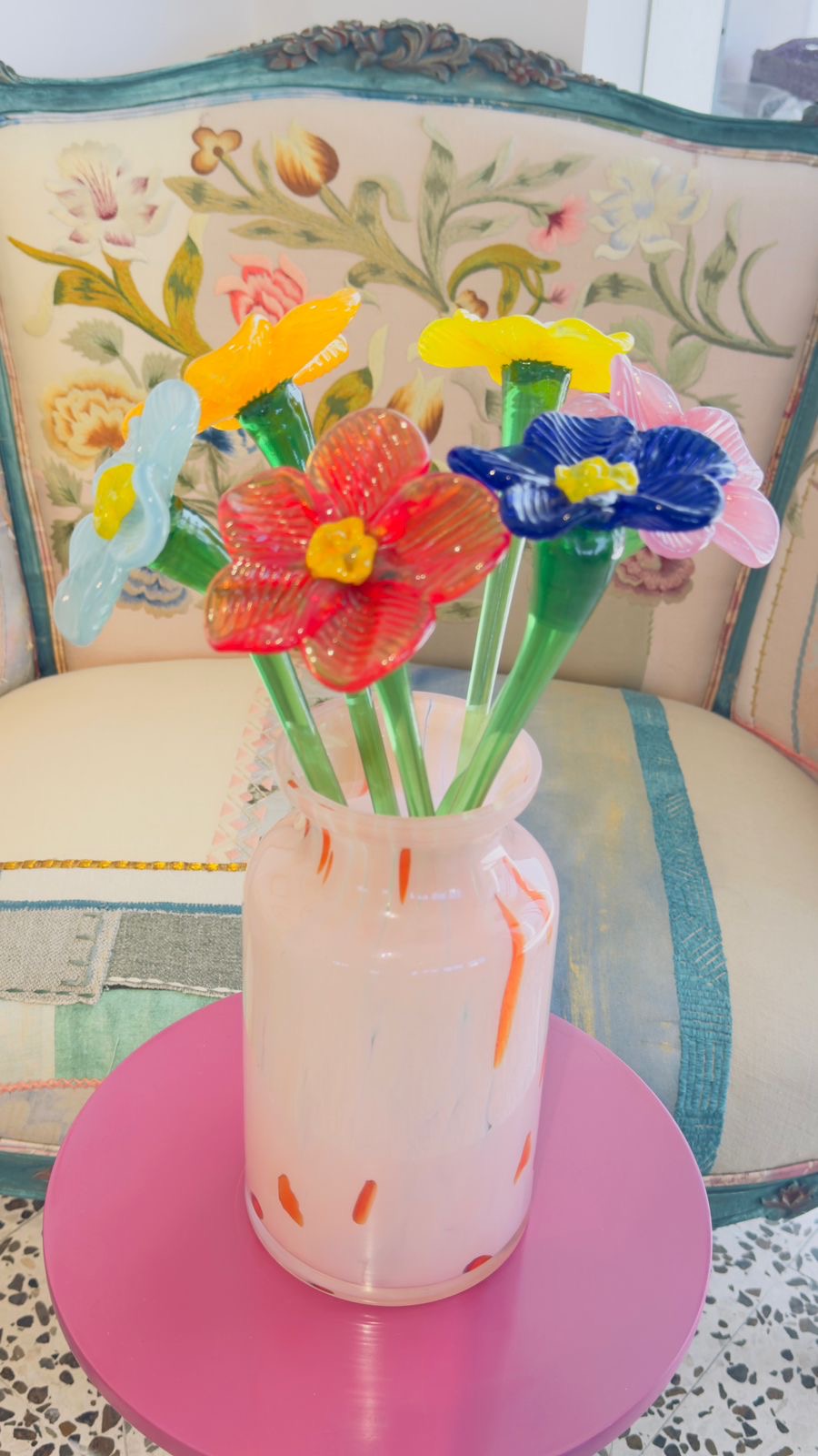 Mouthblown Crystal Glass Flower