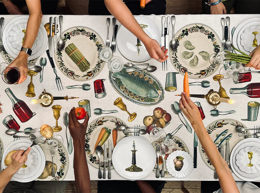 S&B x John Derian The Feast Linen Tablecloth