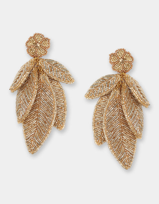 Leaf Earrings - Gold