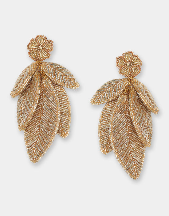 Leaf Earrings - Gold