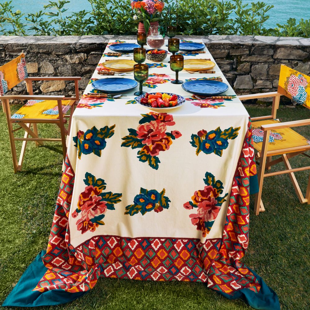 Lisa Bouquet Cotton Tablecloth - 180x350
