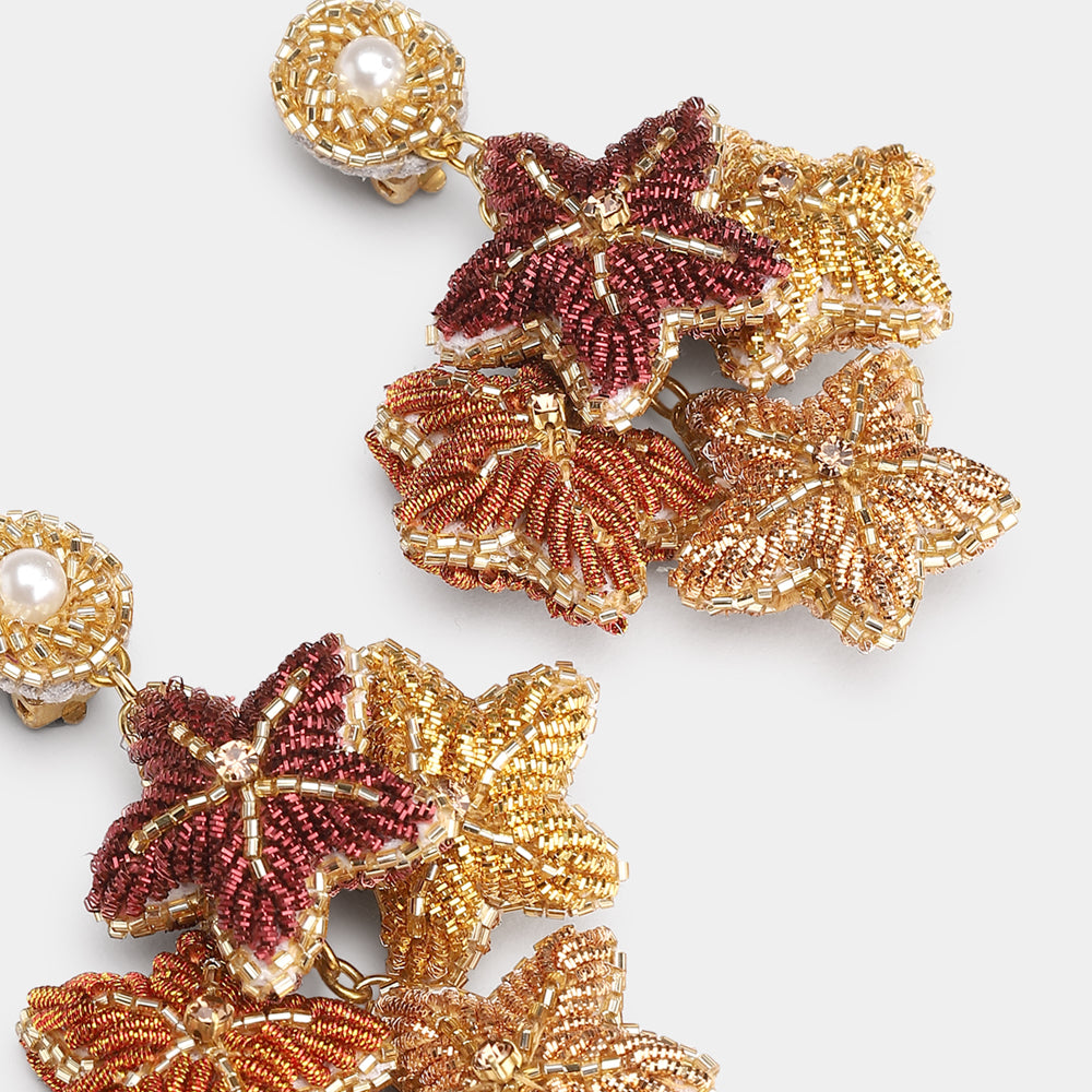 Stars Earrings - Multi Rust