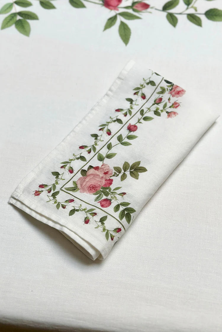 Rose Trellis Linen Napkin