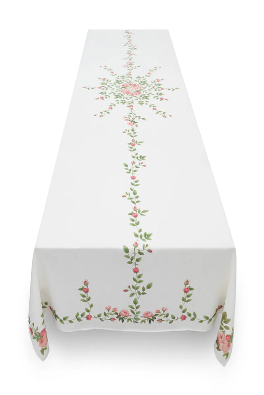 Rose Trellis Linen Tablecloth