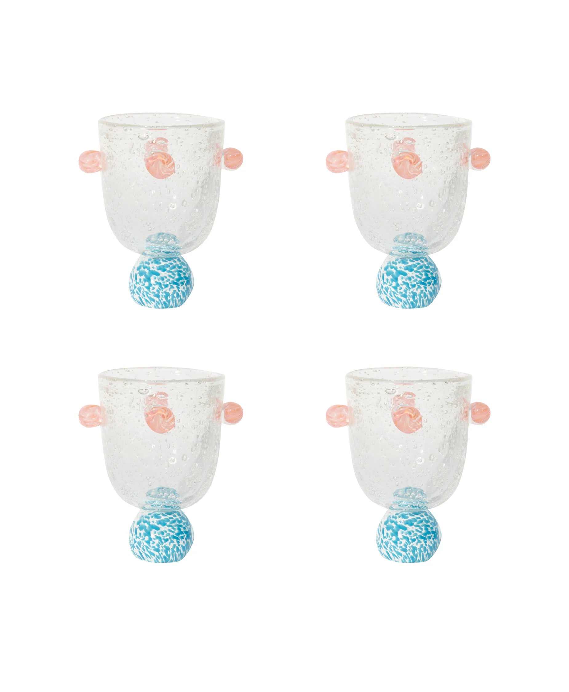 Dotty Blue & Pink Glass Tumbler