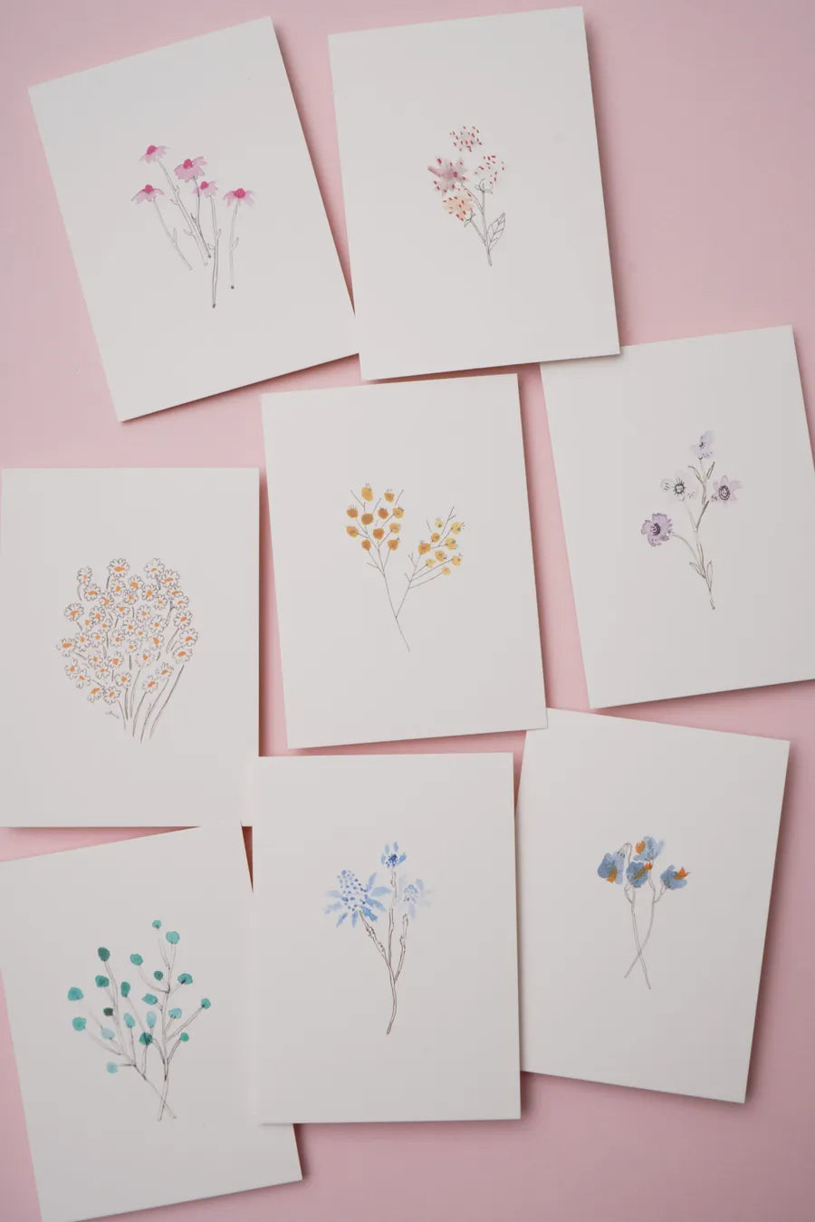 Zenobie Wild FLower Set of 8 Greeting Cards